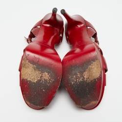 مملوكة مسبقًا Saint Laurent Tribute Size 41 Red Leather Platform Sandals