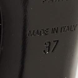 مملوكة مسبقًا حذاء كعب عالي سان لوران "أوبيوم" مقدمة مدببة جلد أسود ملمع مقاس 37