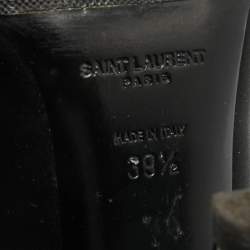 Pre Owned Saint Laurent Newton Size 39.5 Black Satin Pumps