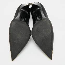 Pre Owned Saint Laurent Newton Size 39.5 Black Satin Pumps