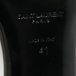 مملوكة مسبقًا Saint Laurent Bianca Size 41 Black Leather Slide Sandals