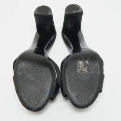 مملوكة مسبقًا Saint Laurent Bianca Size 41 Black Leather Slide Sandals