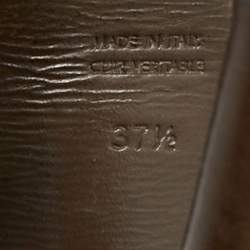 مملوكة مسبقًا Saint Laurent Paris Tribute Size 37.5 Dark Brown Leather Platform Sandals