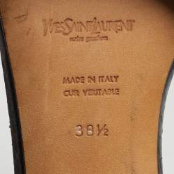 مملوكة مسبقًا Saint Laurent Size 38.5 Multicolor Snakeskin Leather Bow Slide Sandals