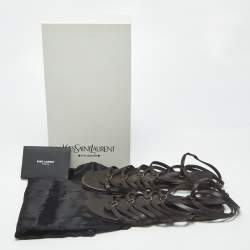 Pre Owned Saint Laurent Size 37 Brown Leather Gladiator Sandals