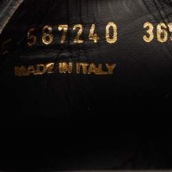 Pre Owned حذاء رياضي سان لوران كورت كلاسيك فضي جلد منخفظ مقاس 36.5