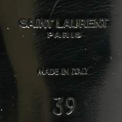 Pre Owned Saint Laurent Tribute Size 39 Black Patent Leather Platform Sandals