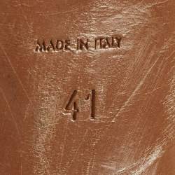 Pre Owned Saint Laurent Paris Tribute Size 41 Brown Leather Ankle Strap Sandals