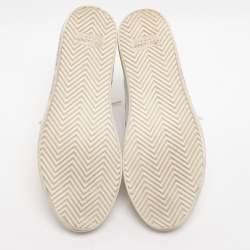 مملوكة مسبقًا حذاء رياضي سان لوران ماليبو أبيض كانفاس عالي مقاس 38.5