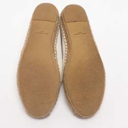 Pre Owned حذاء إسبادريل سان لوران فلات جلد بيج كاساندرا مقاس 39