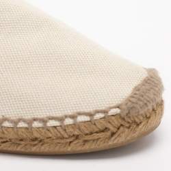 Pre Owned حذاء إسبادريل سان لوران فلات جلد بيج كاساندرا مقاس 39