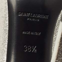 Pre Owned Saint Laurent Zoe Size 38.5 Silver Leather Pumps