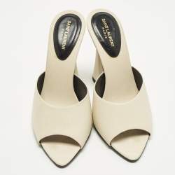 Pre Owned حذاء سان لوران سويت قماش كريمي مقاس 39