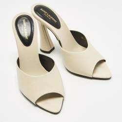 Pre Owned حذاء سان لوران سويت قماش كريمي مقاس 39