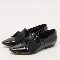 مملوكة مسبقًا Saint Laurent Deven Size 38 Black Patent Leather Loafers