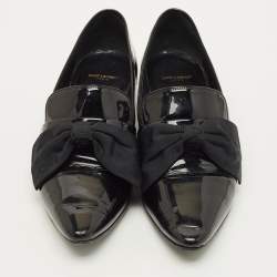 مملوكة مسبقًا Saint Laurent Deven Size 38 Black Patent Leather Loafers