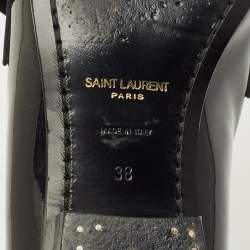 مملوكة مسبقًا Saint Laurent Deven Size 38 Black Patent Leather Loafers