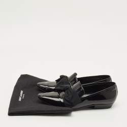 مملوكة مسبقًا Saint Laurent Deven Size 38 Black Patent Leather Loafers