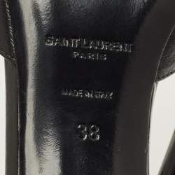 مملوكة مسبقًا صندل سان لوران LA 16 جلد أسود مقاس 39