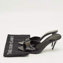 مملوكة مسبقًا صندل سان لوران LA 16 جلد أسود مقاس 39