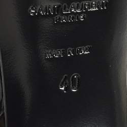 Pre Owned Saint Laurent Tribute Size 40 Black Patent Leather Platform Sandals