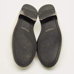 Pre Owned حذاء لوفرز سان لوران باريس بني جلد كريمي مقاس 38