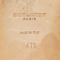 Pre Owned صندل فلات سان لوران باريس "تريبوت" جلد لامع بيج مقاس 38