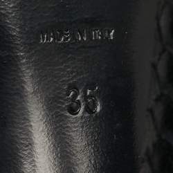 مملوكة مسبقًا صندل سان لوران بنقوش الثعبان جلد أسود نعل سميك مقاس 35