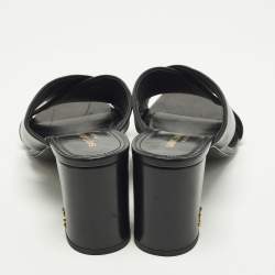 مملوكة مسبقًا صندل سان لوران لولو جلد أسود مقاس 41