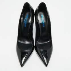 Pre Owned Saint Laurent Paris Opyum Size 37.5 Black Patent Leather Pumps