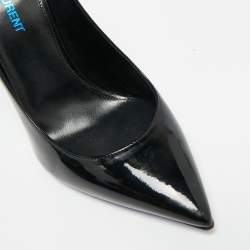 Pre Owned Saint Laurent Paris Opyum Size 37.5 Black Patent Leather Pumps