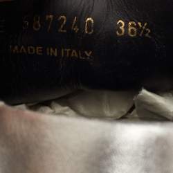 مملوكة مسبقًا حذاء رياضي سان لوران كورت كلاسيك جلدي فضي منخفظ من أعلى مقاس 36.5