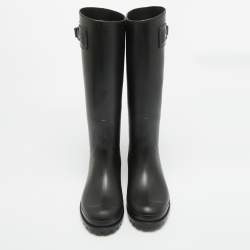 مملوكة مسبقًا Saint Laurent Wellington Size 37 Black Rubber Rain Boots