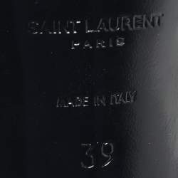 Pre Owned Saint Laurent iris Size 39 Black Feather and Leather Sandals