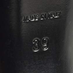 Pre Owned حذاء كعب عالي سان لوران باريس رافين ساتان أسود ورباط خلفي مقاس 39