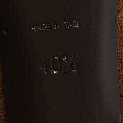 Pre Owned حذاء كعب عالي سان لوران باريس سويدي بني فاتح مقدمة مدببة مقاس 39