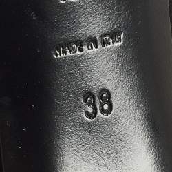 Pre Owned Saint Laurent Tribtoo Size 38 Black Patent Leather and Suede Platform Pumps