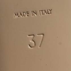 Pre Owned Saint Laurent Tribute Size 37 Beige Leather Platform Sandals