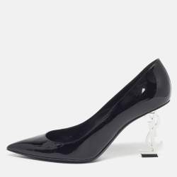 مملوكة مسبقًا Saint Laurent Opyum Size 38 Black Patent Leather Pumps