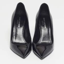 مملوكة مسبقًا Saint Laurent Opyum Size 38 Black Patent Leather Pumps