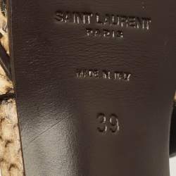 مملوكة مسبقًا Saint Laurent Tribute Size 39 Multicolor Snakeskin Embossed Leather Platform Sandals
