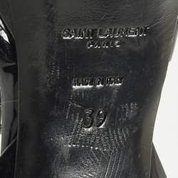 Pre Owned Saint Laurent Tribute Size 39 Black Patent Leather Platform Sandals