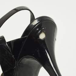 Pre Owned Saint Laurent Tribute Size 39 Black Patent Leather Platform Sandals