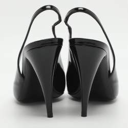 Pre Owned Saint Laurent Size 37 Black Patent Leather Slingback Pumps