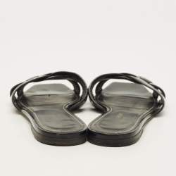 Pre Owned Saint Laurent Tribute Size 39 Black Patent Leather Flat Slides