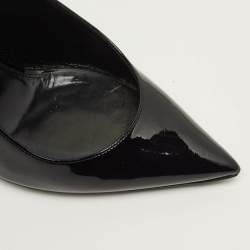 Pre Owned Saint Laurent Opyum Size 39 Black Patent Leather Slingback Pumps