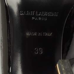 Pre Owned Saint Laurent Opyum Size 39 Black Patent Leather Slingback Pumps