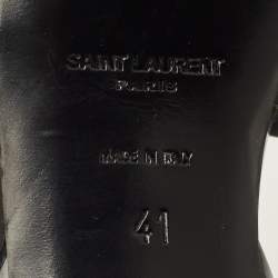 Pre Owned Saint Laurent Tribute Size 41 Black Patent Leather Platform Sandals