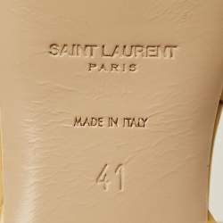 مملوكة مسبقًا Saint Laurent Tribute Size 41 Beige Patent Leather Platform Sandals