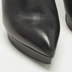 Pre Owned Saint Laurent Size 37 Black Leather Booties